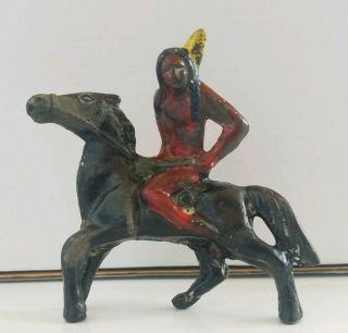 Indian On Horse Grey Iron Barclay Manoil