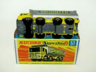 Transitional Matchbox Superfast No 51 8 Wheel Tipper Grey Base Turq Lab V Rare