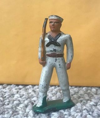 Sailor Marching Rifle White Metal Toy Grey Lead Iron Barclay Military Navy War
