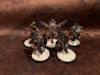 Warhammer 40k Space Wolves Wulfen Well Painted Thunderhammer And Shields