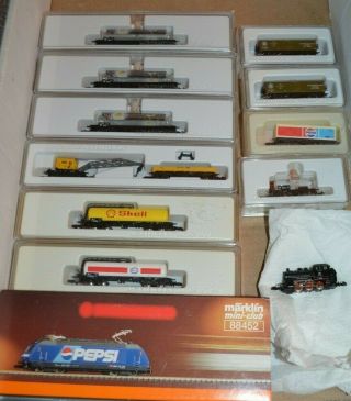 Marklin Z Scale Pepsi Loco,  Steam Loco,  88452,  11 Freight Cars,  82460,  2152,