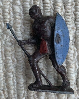3 J Hill Vintage Lead Metal Africans Indians with Spears and Shields 5