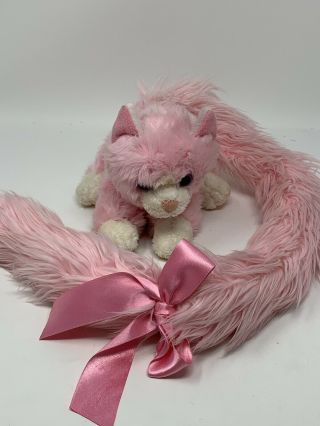 Aurora World Plush Happy Tails Pink Kitten Kitty Cat 26 " Long Soft Bushy Tail