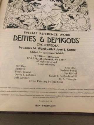 1980 TSR Advanced D&D Deities & Demigods w/ Cthulhu 4