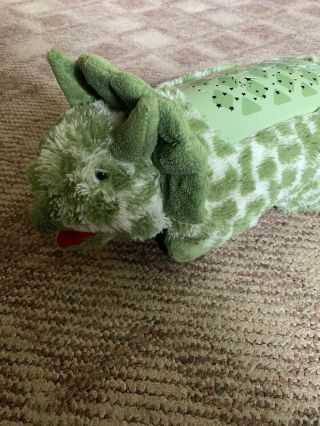 Pillow Pets Dream Lites Dinosaur Green Triceratops Plush