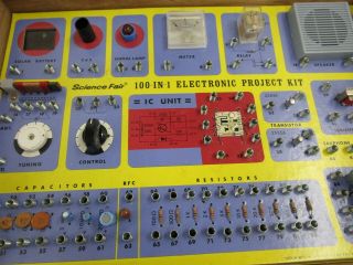 Vintage Science Fair 100 in 1 Electronic Project Kit 28 - 200 Japan w/ accessories 4