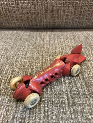 Vintage Cast Iron Hubley Toy Race Car 5”