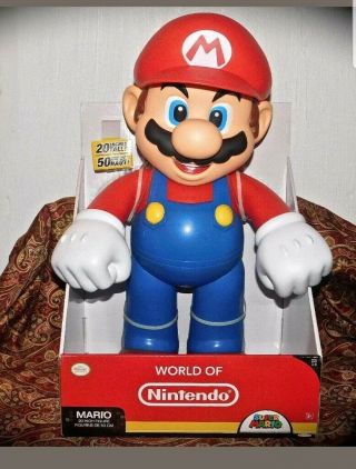 World Of Nintendo Giant 20 " Inch Mario Posable Figure Jakks Pacific