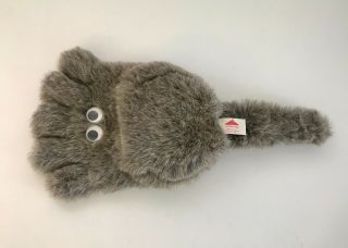 Vintage Furry Monster Hand Puppet Plush Toy W/ Eyes & Tail Animal Fair 19”