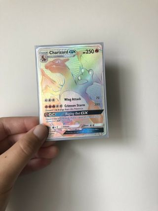 Charizard - Gx Pokemon Tcg Card S&m Burning Shadows 150/147 Secret Rare Rainbow