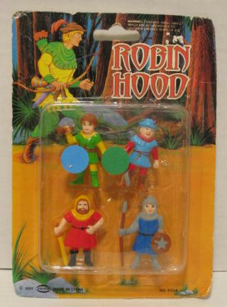 Vintage Soma Robin Hood Figures 1991 4204 Hard Rubber Knights
