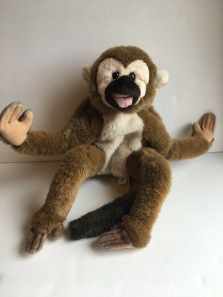 Folkmanis Squirrel Monkey Hand Puppet Plush Retired Hands Bend 2846 Euc 10 "