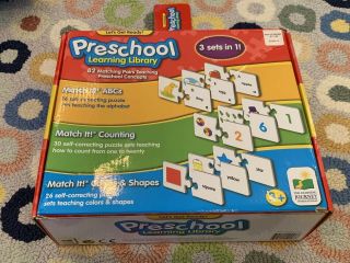 The Learning Journey Preschool Abcs Counting Shapes Colors Match It Puzzle Cards