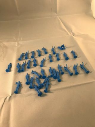 30,  Vintage Blue Toy Navy 1 - 1/2 " Figures With Round Bases