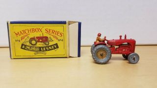 Matchbox Moko Lesney Massey Harris Tractor No.  4 Very Rare Moko Script Box