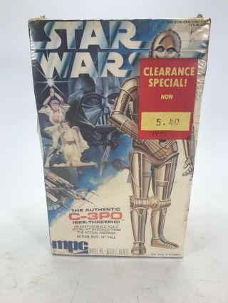 Vintage Mpc Star Wars Boxed 1977 Mpc C - 3po Model Kit 10 " Tall - Factory