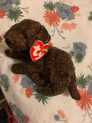 Ty Beanie Baby,  Fetcher Dog,  Mwmt,  Brown,  Labrador Stuffed Animal Toy