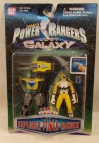Power Rangers Lost Galaxy 4 " Explorer Yellow Ranger With Armor Arm Blades (moc)