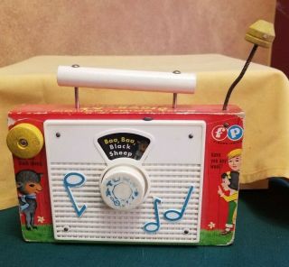 Toddler Child Collector Vintage 1966 Fisher Price Music Box Tv - Radio Toy
