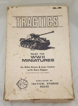 Tractics Ww2 - Wargame Rules For Wwii Miniatures - Gary Gygax