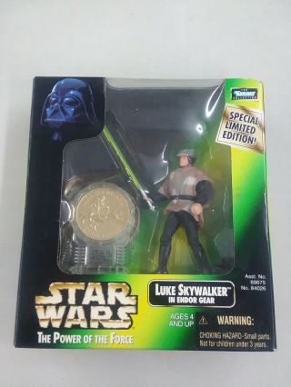 Star Wars Luke Skywalker Endor Gear W/coin The Power Of The Force Kenner Limited