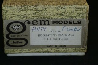 Ho Brass Model Train - Gem Kt - 104 Readng A - 5a 0 - 4 - 0 Camelback - Black Switcher