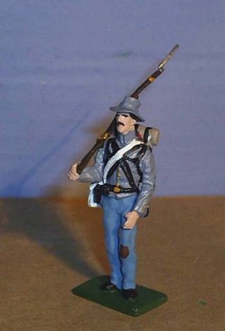 Toy Soldiers Metal American Civil War Confederate Soldier Attention 54 Mm