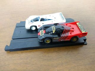 Tyco Porsche (set Of 2) 49 67 Turbo Bf Goodrich Red White Ho Slot Cars