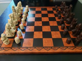 Medieval Inspired Chess Set German 12th/13/14th Century Ivory/Brown 2