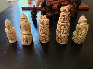 Medieval Inspired Chess Set German 12th/13/14th Century Ivory/Brown 4