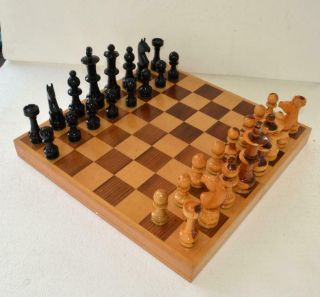 Large Wooden Chess Set 6 " King 18 " X 18 " Folding Wooden Board