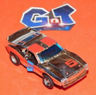 Afx Aurora Tomy Amx Javelin Trans Am Chrome Red 5 Slot Car Ho Running Chassis
