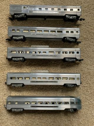 Set Of 5 American Flyer Aluminum Streamline Passenger Cars,  660 661 662 X2 663