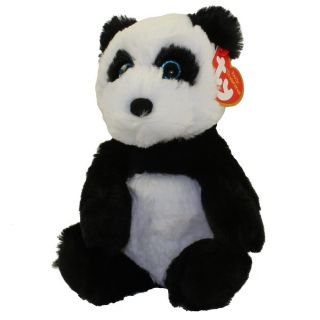 Ty Cuddlys - Fluff The Panda (regular Size - 8 Inch) - Mwmts Stuffed Animal Toy