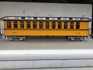 Accucraft 1:20.  3 Coach D&rgw Bumble Bee Yellow Double Stripe 306