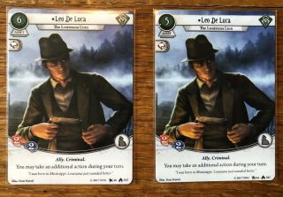 Arkham Horror Lcg: Leo De Luca Promo Cards - Exclusive Gen Con 2017 Rare Alt Art