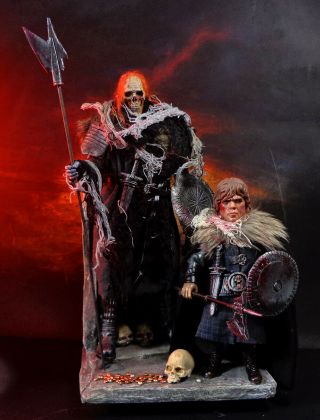 Ooak Custom 1/6 Scale Game Of Thrones Tyrion And White Walker Figures,  Diorama