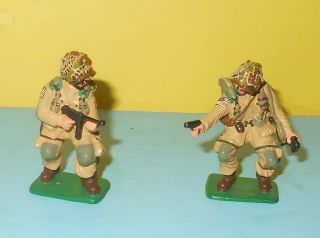 Painted Metal Toy Soldiers Action Pose Tan Camo Helmets Us Soldiers 2 "