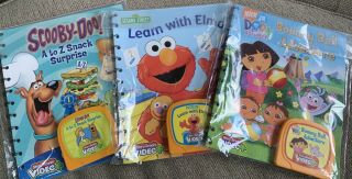Story Reader Video,  3 Games (cartridges & Books) Scooby Elmo Dora