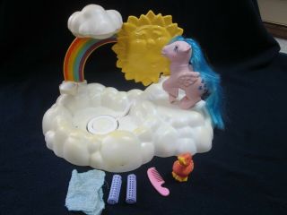 Vintage 1983 My Little Pony Waterfall Playset Complete Sprinkles And Duck Hasbro