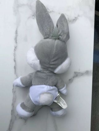 Warner Bros Baby Looney Tunes Plush Stuffed Bugs Bunny Doll 1999 12” 2
