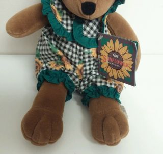 Russ Berrie Sunflower Teddy Bear 12 