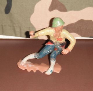 6 " 1963 Marx Japanese Wwii Soldier Custom Painted Throwing A Hand Grenade