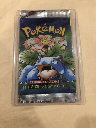 Pokemon Base Set 1st Edition Booster Pack Opened With Cards Nm -