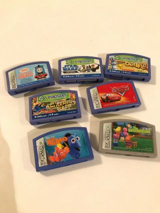 7 Leap Frog Leapster Games - Cars,  Star Wars,  Finding Nemo,  Backyardigans.
