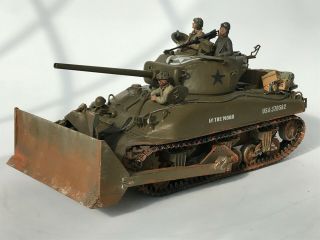 Ww2 Us Sherman Bulldozer,  1/35,  Built & Finished For Display,  Fine.