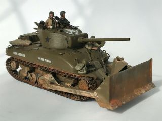 WW2 US Sherman Bulldozer,  1/35,  built & finished for display,  fine. 3
