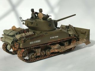 WW2 US Sherman Bulldozer,  1/35,  built & finished for display,  fine. 4