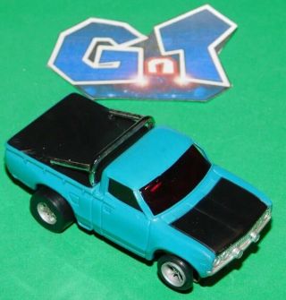 Aurora Afx Tomy Nissan Datsun Pick Up Truck Blue Slot Car Ho Running Chassis