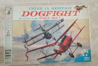 1962 Milton Bradley Wwi Dogfight Air Battle Board Game 100 Complete